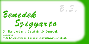 benedek szigyarto business card