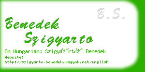 benedek szigyarto business card